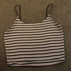 Garage Black and White Striped Tank Top